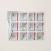 Hebräischer englischer Kalender 2016-2017 Puzzle (Horizontal)