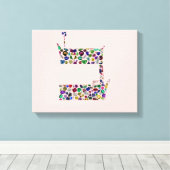 Hebräischer Letter BET aus Edelsteinen Leinwanddruck (Insitu (Holzboden))