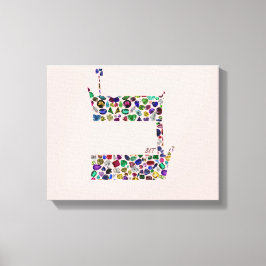 Hebräischer Letter BET aus Edelsteinen Leinwanddruck