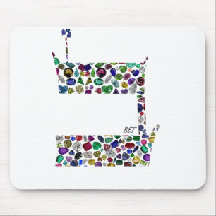 Hebräischer Letter BET aus Edelsteinen Mousepad