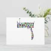 Hebräischer Letter DALET aus Edelsteinen Einladung (Stehend Vorderseite)