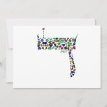 Hebräischer Letter DALET aus Edelsteinen