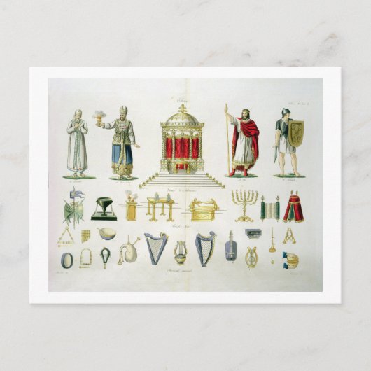 Hebräischer Levi, Priester, König und Soldat mit H Postkarte (Vorderseite)