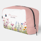 Hebräischer Name Moderne Aquarellfarben, florale K Waschbeutel (Rechte Ecke)