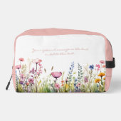 Hebräischer Name Moderne Aquarellfarben, florale K Waschbeutel (Rückseite)