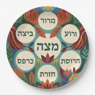 Hebräischer Pesach-Seder-Teller für das Passahfest Pappteller