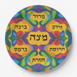Hebräischer Pessach-Seder-Teller für das Pessach-D Pappteller