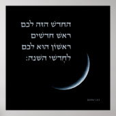 Hebräischer Rosh Chodesh New Moon Torah Zitat Exod Poster (Vorne)