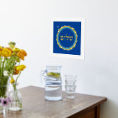 Hebräischer Shalom Jerusalem Gold auf blau Foliendrucke (Ablage(Küche))