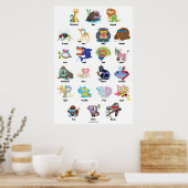 hebräisches Aleph Bet (Alphabet) Poster, 24"x36" Poster (Küche)