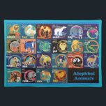 Hebräisches Alphabet, Geschenk, Tischset<br><div class="desc">Dieses Stoff-Tischset kennzeichnet alle 22 Buchstaben des hebräischen alephbet. Jeder Buchstabe wird durch ein niedliches dargestellt und buntes Tier mit ihm ist hebräischer Name. Großes Geschenk für kids.55</div>