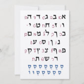 Hebräisches Alphabet mit Nikkud-Farbe für jüdische (Vorderseite)