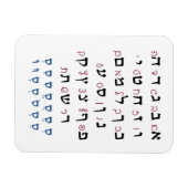 Hebräisches Alphabet mit Nikkud-Farbe für jüdische Magnet (Horizontal)