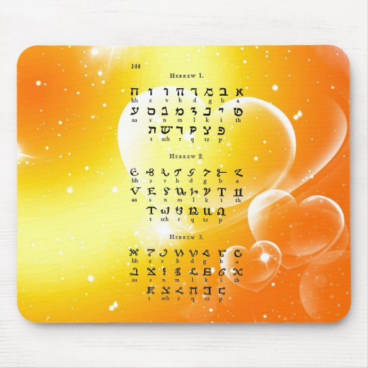 Hebräisches Alphabet Mousepad (Vorne)