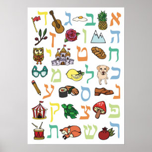 Hebräisches Alphabet-Plakat Poster