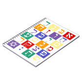 Hebräisches Alphabet-Regenbogen-Notizbuch Notizblock (Linke Seite)