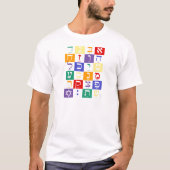 Hebräisches Alphabet-Regenbogen T-Shirt (Vorderseite)