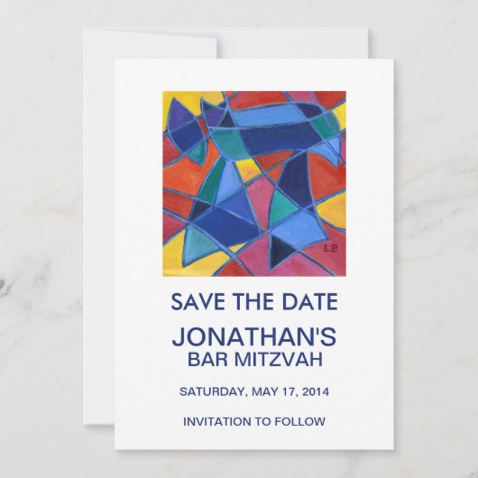 Hebräisches Wort Chai – Leben Save The Date (Vorderseite)