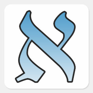 Hebrew-Alef-Brief Quadratischer Aufkleber