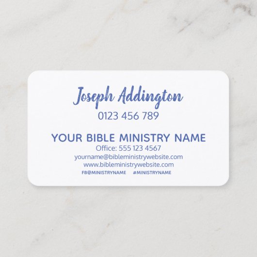 Hebrew Aleph Tav Blue Custom Visitenkarte (Rückseite)