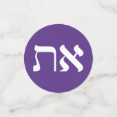 Hebrew Aleph-Tav Konfetti (Klein Vorderseite)