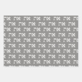 Hebrew Aleph Tav White Silver Geschenkpapier Set (Vorderseite 3)