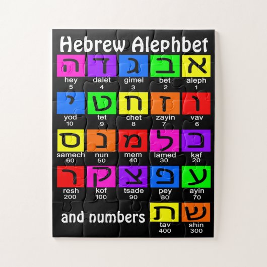 Hebrew Alephbet Puzzle (Vertikal)