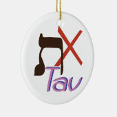Hebrew Alphabet Tav Keramik Ornament (Rechts)