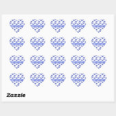 Hebrew Birthday Blue Hearts White Heart Sticker (Blatt)