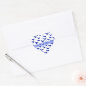 Hebrew Birthday Blue Hearts White Heart Sticker (Umschlag)