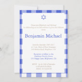 Hebrew Brit Shalom Baby Boy Naming Jewish Blue Einladung (Vorderseite)