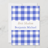 Hebrew Brit Shalom Baby Boy Naming Jewish Blue Einladung (Rückseite)