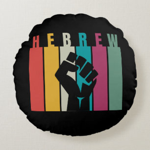 HEBREW Farbiges Kunstdesign Rundes Kissen