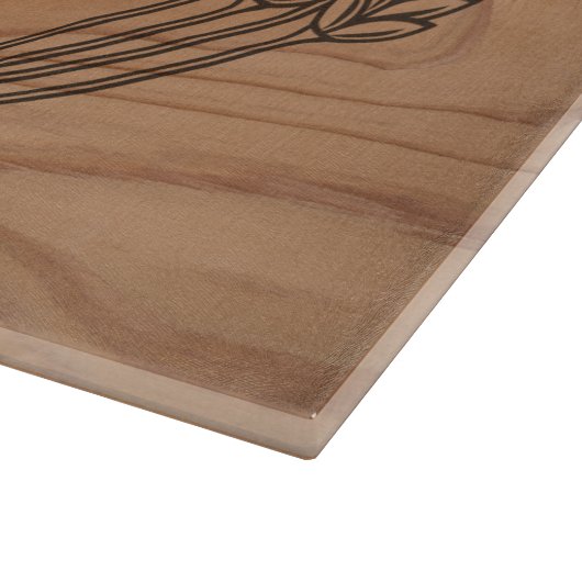 Hebrew Hamotzi Segen Imitats Wood Shabbat Challah Schneidebrett (Ecke)