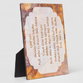 Hebrew Hanukkah Blessings Tabletop w Easel Fotoplatte (Seite)