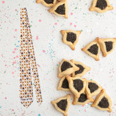 Hebrew Happy Purim Hamentash Krawatte
