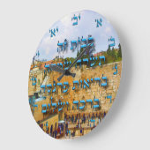 Hebrew Jewish Home Blessing Ivrit Numbers Große Wanduhr (Winkel)