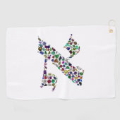 Hebrew Letter ALEF Golfhandtuch (Horizontal)