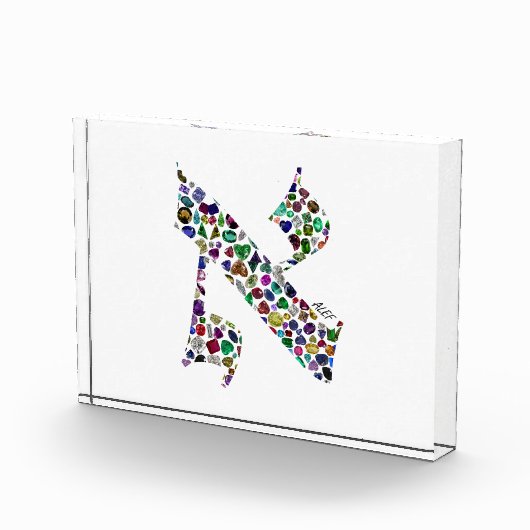 Hebrew Letter ALEF made with Gemstones Fotoblock (Rechts)