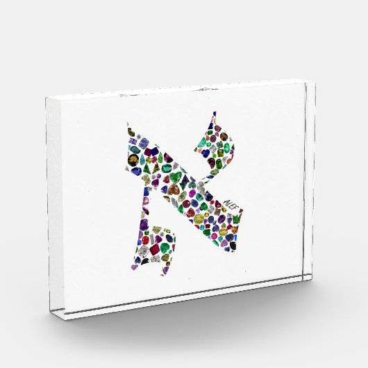 Hebrew Letter ALEF made with Gemstones Fotoblock (Links)