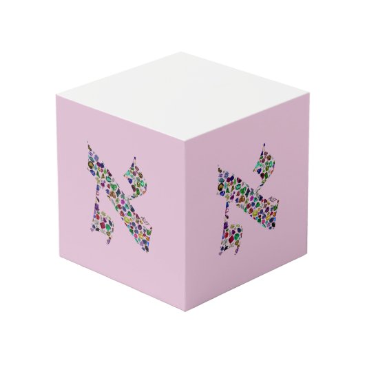 Hebrew Letter ALEF Würfel (Rückseite Schrägansicht)