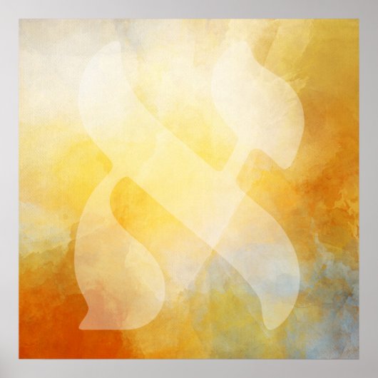 Hebrew Letter Aleph Typografie Art Poster (Vorne)