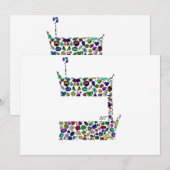 Hebrew Letter BET made with Gemstones Einladung (Vorne/Hinten)