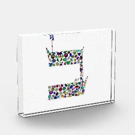 Hebrew Letter BET made with Gemstones Fotoblock