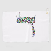 Hebrew Letter Dalet Golfhandtuch (Horizontal)