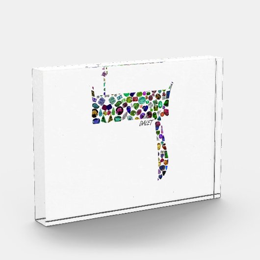Hebrew Letter DALET made with Gemstones Fotoblock (Links)