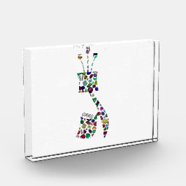 Hebrew Letter GIMMEL made with Gemstones Fotoblock
