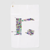 Hebrew Letter HEY Golfhandtuch (Vorderseite)