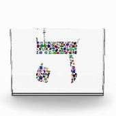 Hebrew Letter HEY made with Gemstones Fotoblock (Vorderseite)