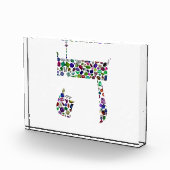 Hebrew Letter HEY made with Gemstones Fotoblock (Rechts)